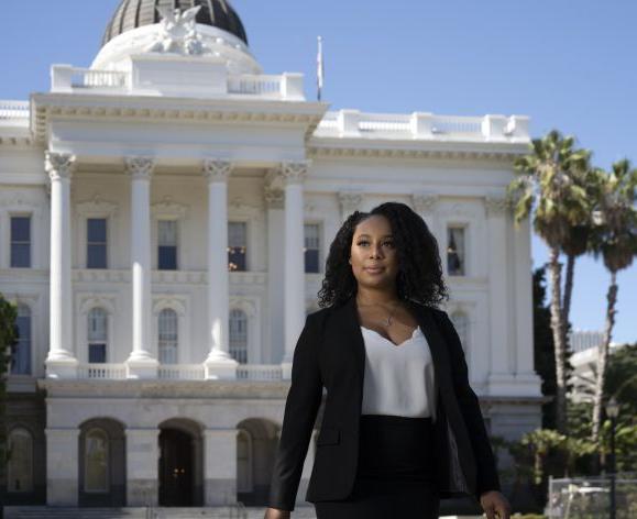 Candra Jackson, a student at the McGeorge School of Law at the California State Capitol